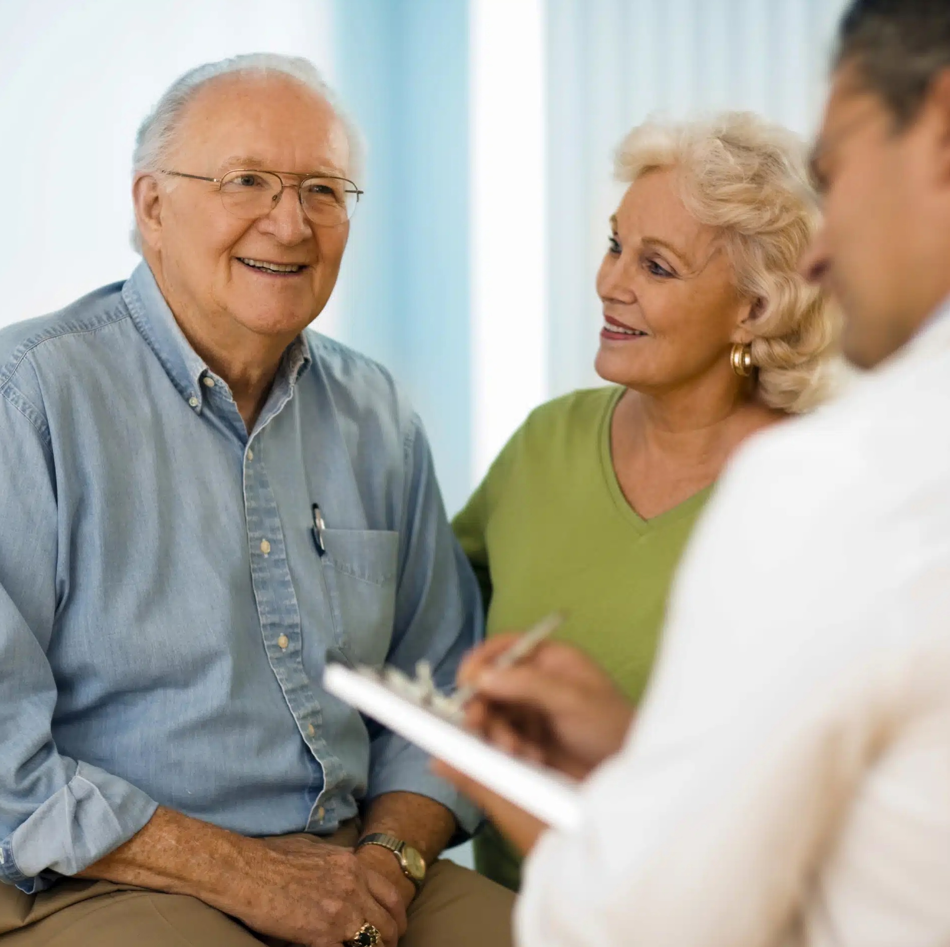 Photograph of a senior couple at the doctor